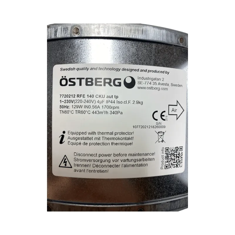 Østberg RFE 140 CKU radialvifte Man Ek Mk III