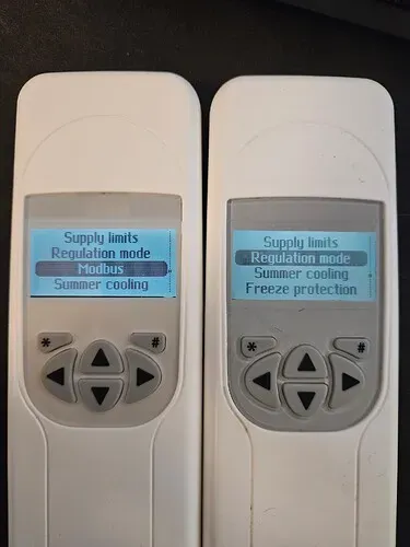 HERU fjernkontroll Versjon 3 MODBUS norsk meny